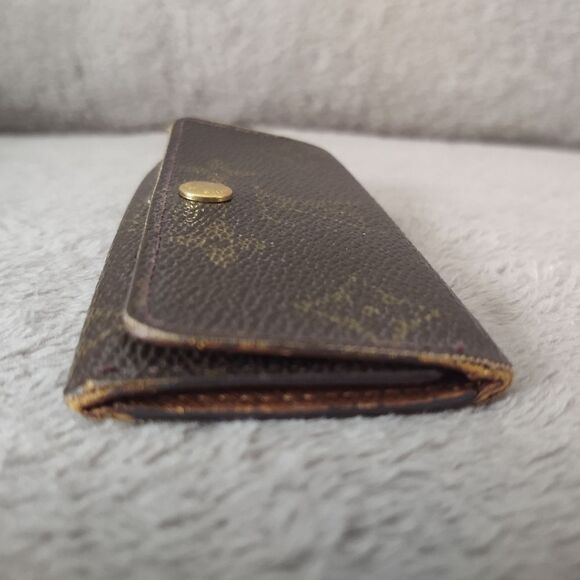 LV Louis Vuitton Brown Pebble Leather Signature Print Key Holder Wallet need TLC - Picture 4 of 9